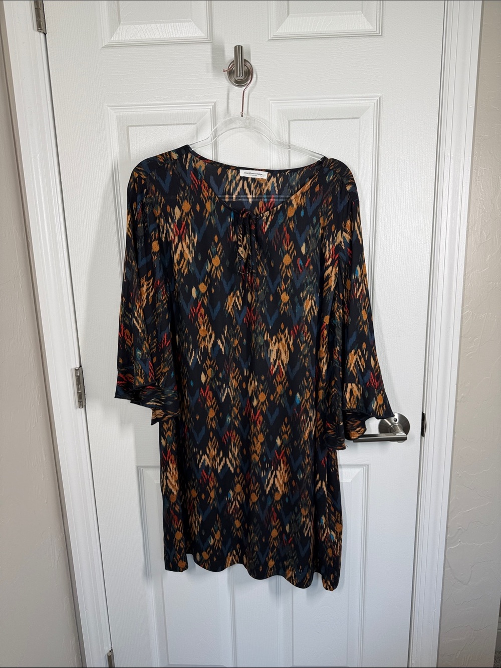 Beach Lunch Lounge flared sleeve colorful print dress size XL